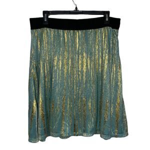 LuLaRoe Lola Skirt Elegant Collection Woman's Size XL Teal (Modified Length)